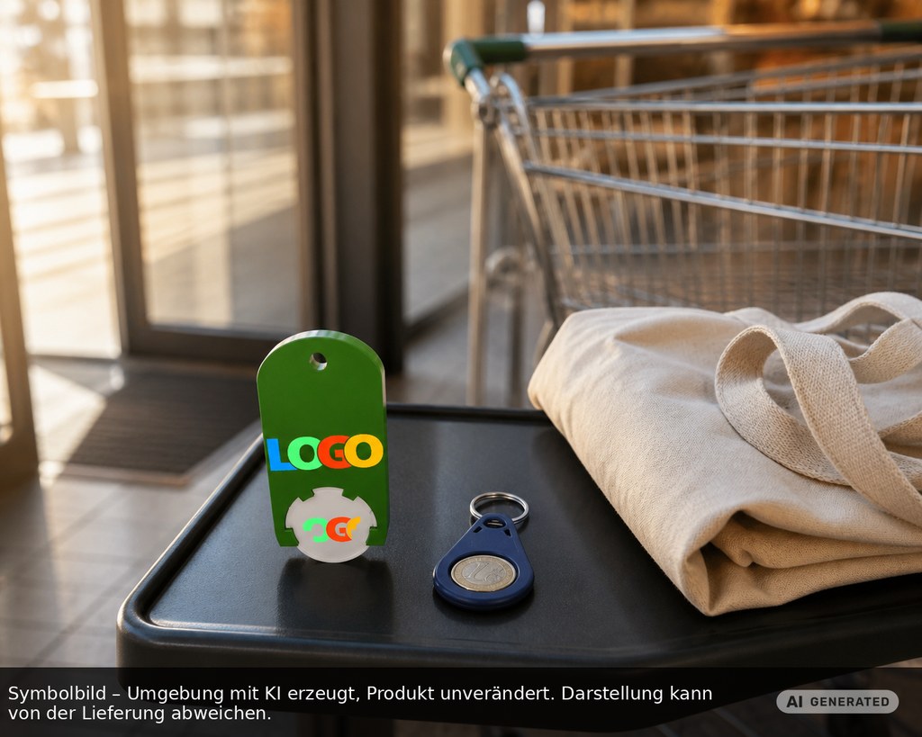 Chiphalter mit 1€-Chip "Alpha" als Werbeartikel mit Logo bedrucken