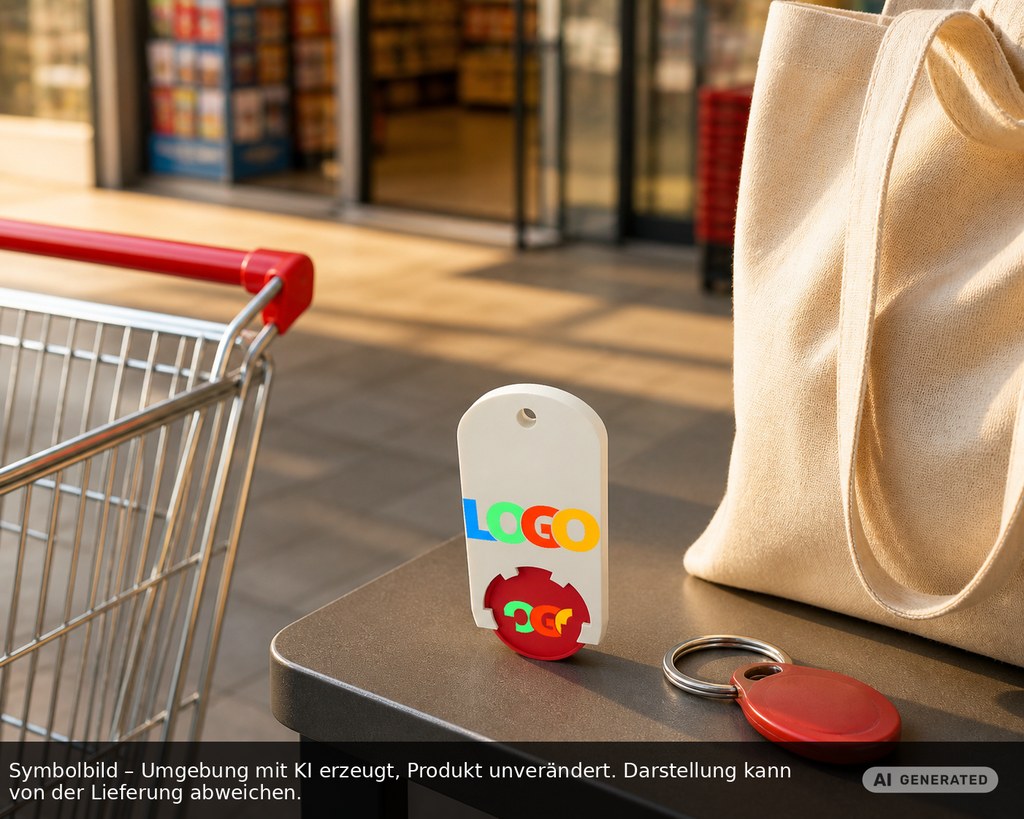 Chiphalter mit 1€-Chip "Alpha" als Werbeartikel mit Logo bedrucken
