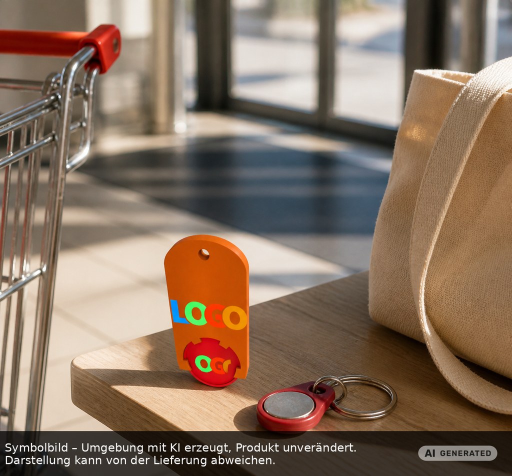 Chiphalter mit 1€-Chip "Alpha" als Werbeartikel mit Logo bedrucken