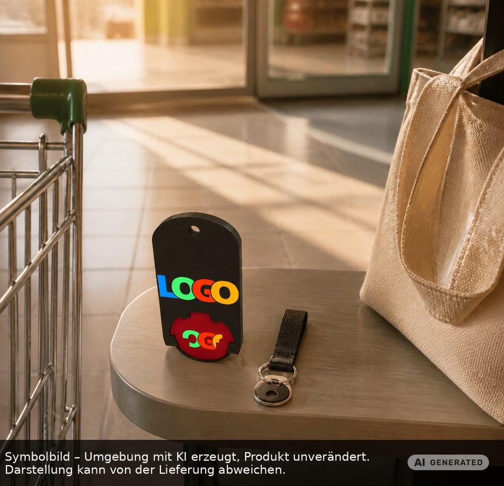 Chiphalter mit 1€-Chip "Alpha" als Werbeartikel mit Logo bedrucken