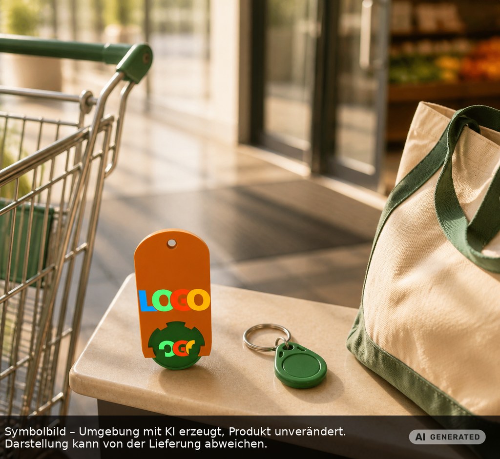 Chiphalter mit 1€-Chip "Alpha" als Werbeartikel mit Logo bedrucken