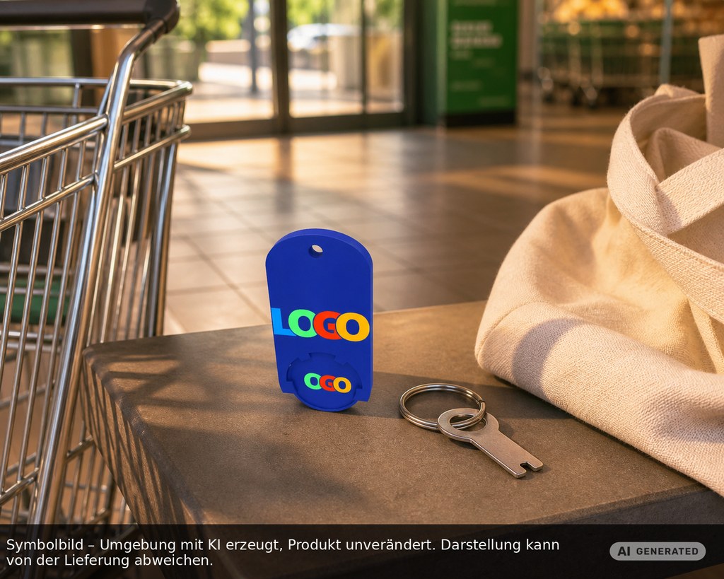 Chiphalter mit 1€-Chip "Alpha" als Werbeartikel mit Logo bedrucken