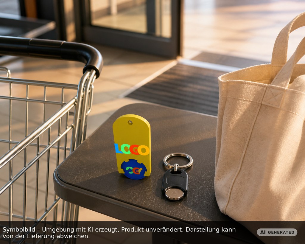 Chiphalter mit 1€-Chip "Alpha" als Werbeartikel mit Logo bedrucken
