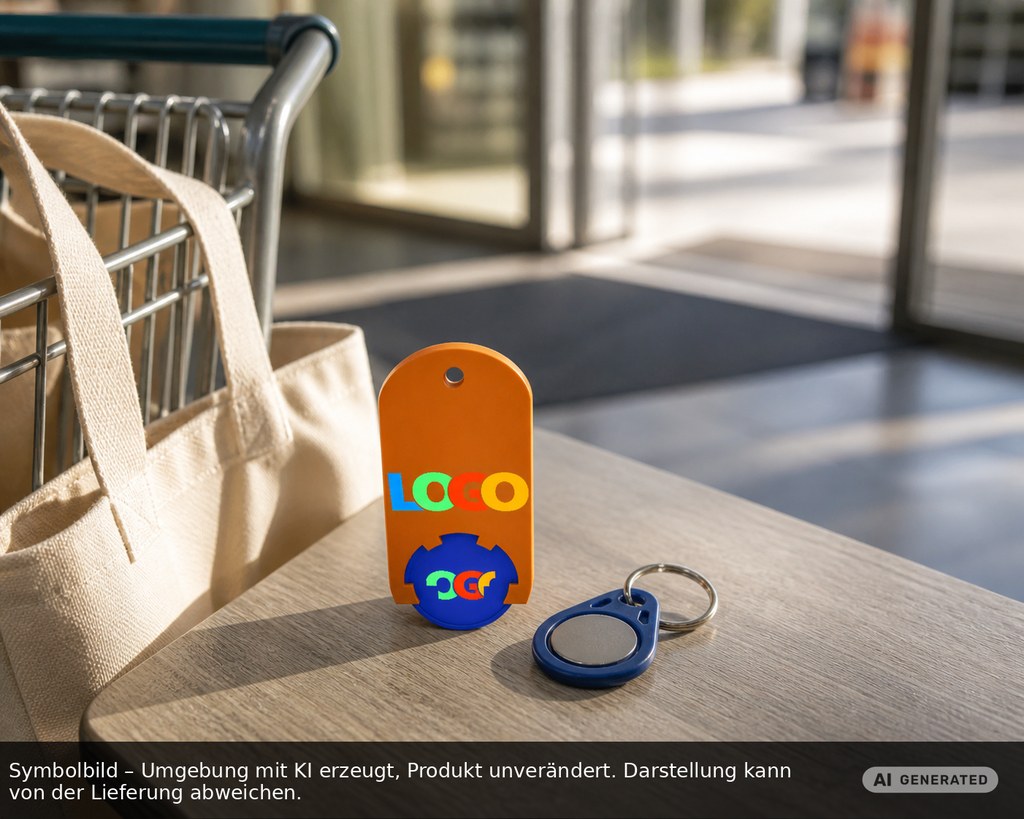 Chiphalter mit 1€-Chip "Alpha" als Werbeartikel mit Logo bedrucken