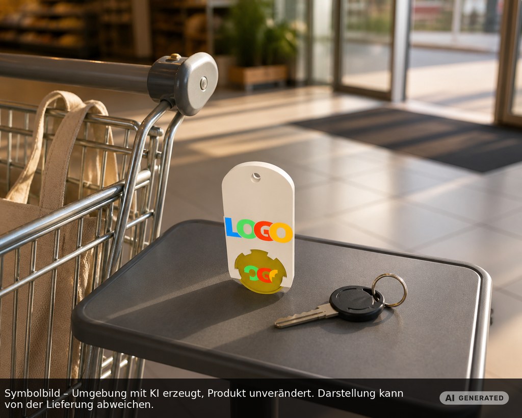 Chiphalter mit 1€-Chip "Alpha" als Werbeartikel mit Logo bedrucken