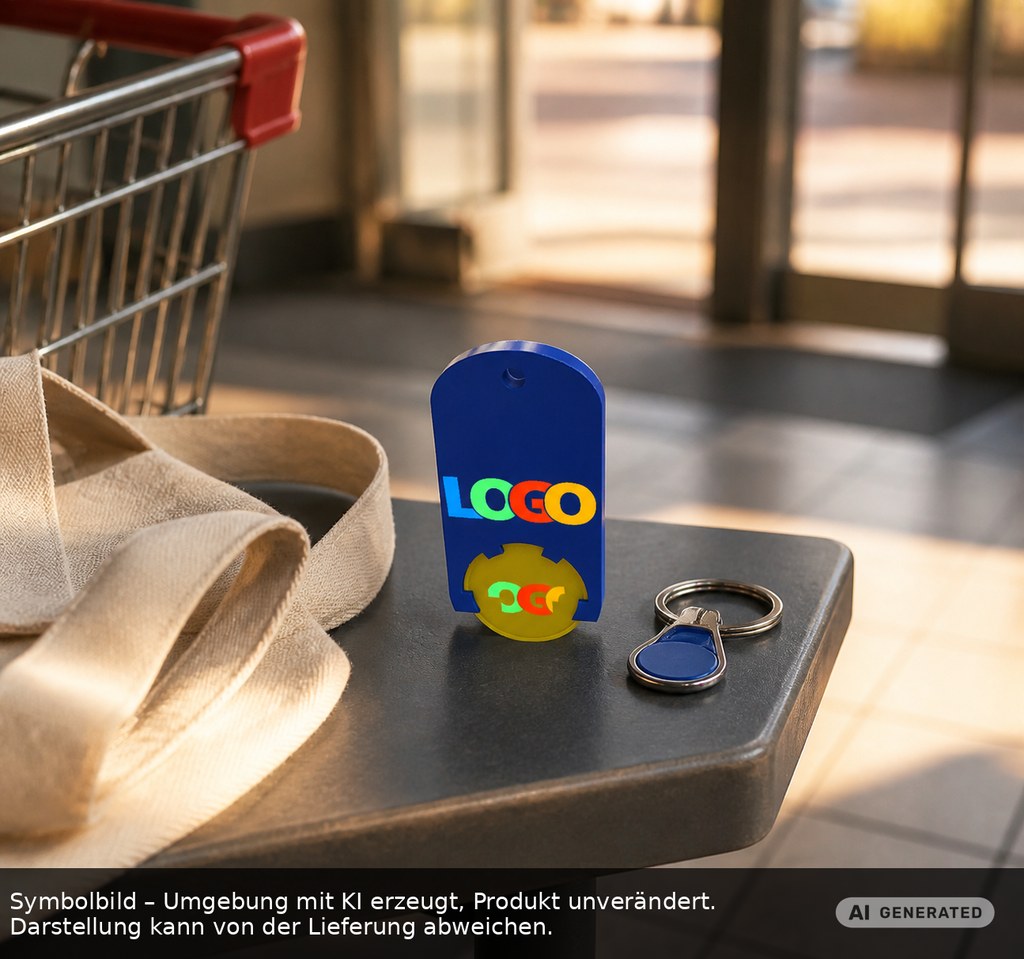 Chiphalter mit 1€-Chip "Alpha" als Werbeartikel mit Logo bedrucken