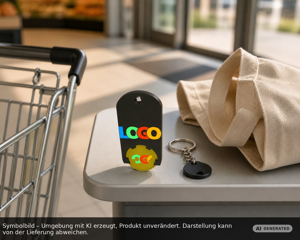 Chiphalter mit 1€-Chip "Alpha" als Werbeartikel mit Logo bedrucken