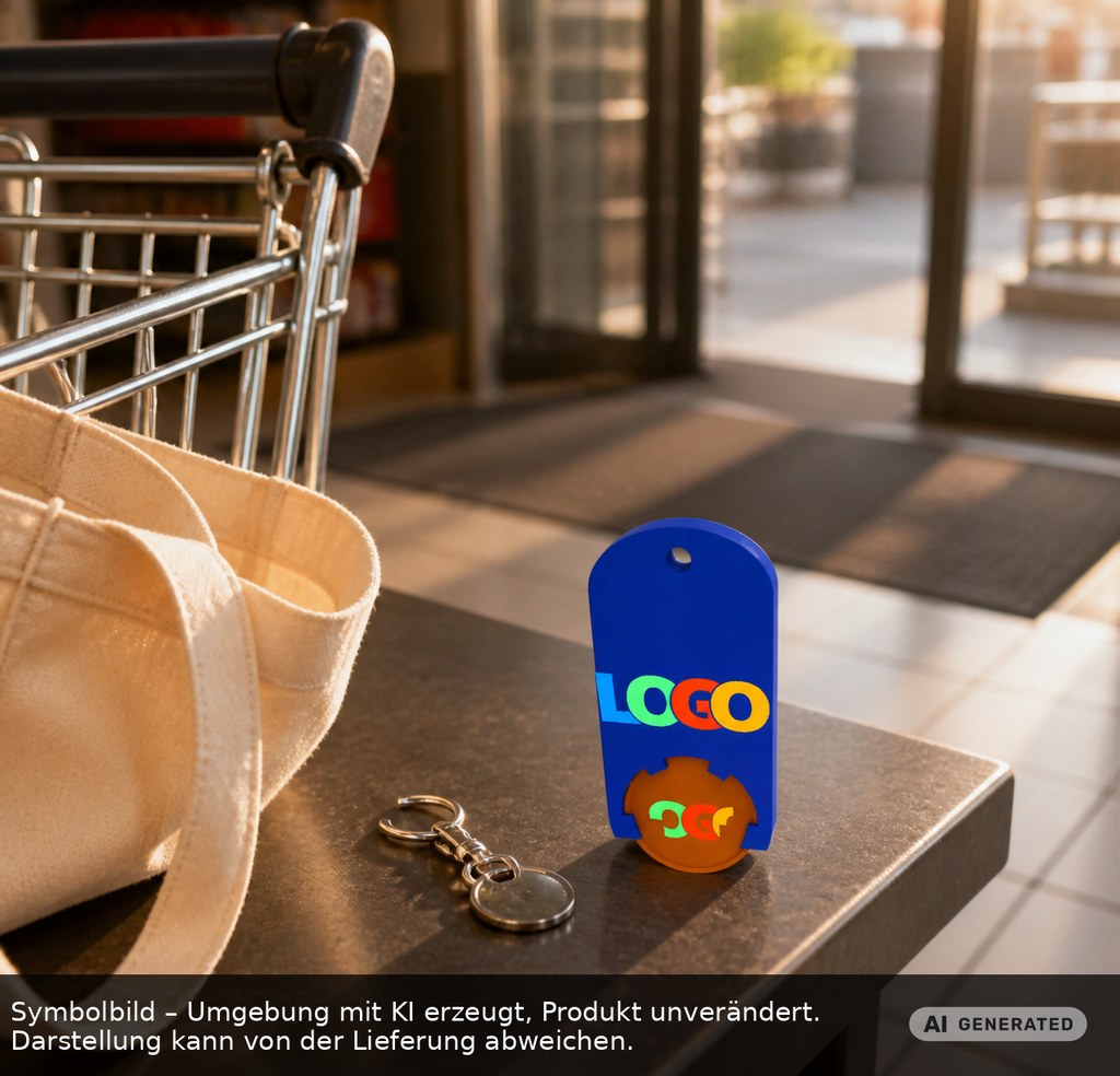 Chiphalter mit 1€-Chip "Alpha" als Werbeartikel mit Logo bedrucken