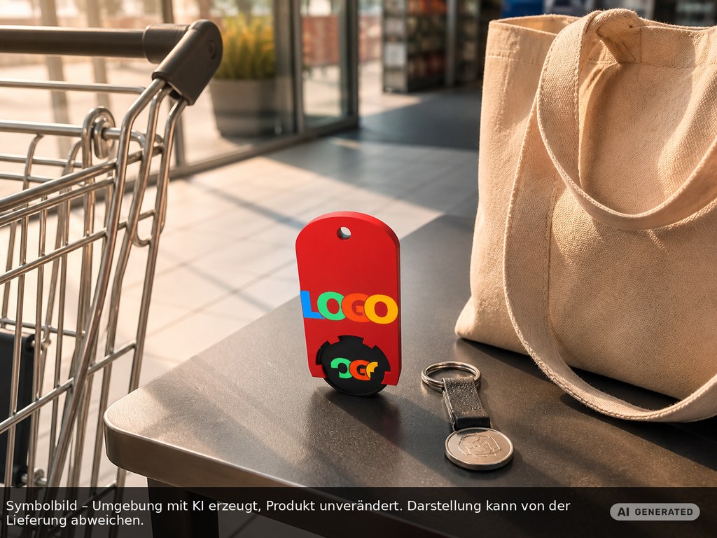 Chiphalter mit 1€-Chip "Alpha" als Werbeartikel mit Logo bedrucken