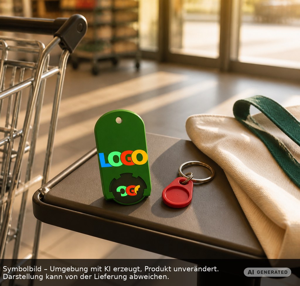 Chiphalter mit 1€-Chip "Alpha" als Werbeartikel mit Logo bedrucken