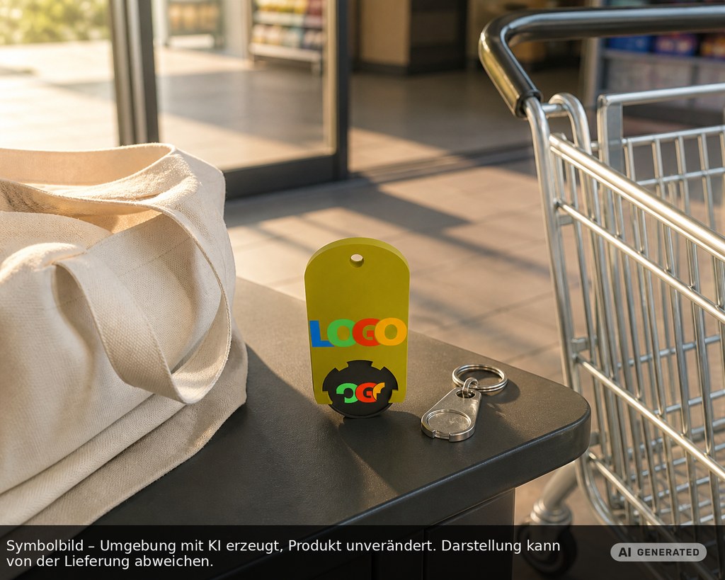 Chiphalter mit 1€-Chip "Alpha" als Werbeartikel mit Logo bedrucken
