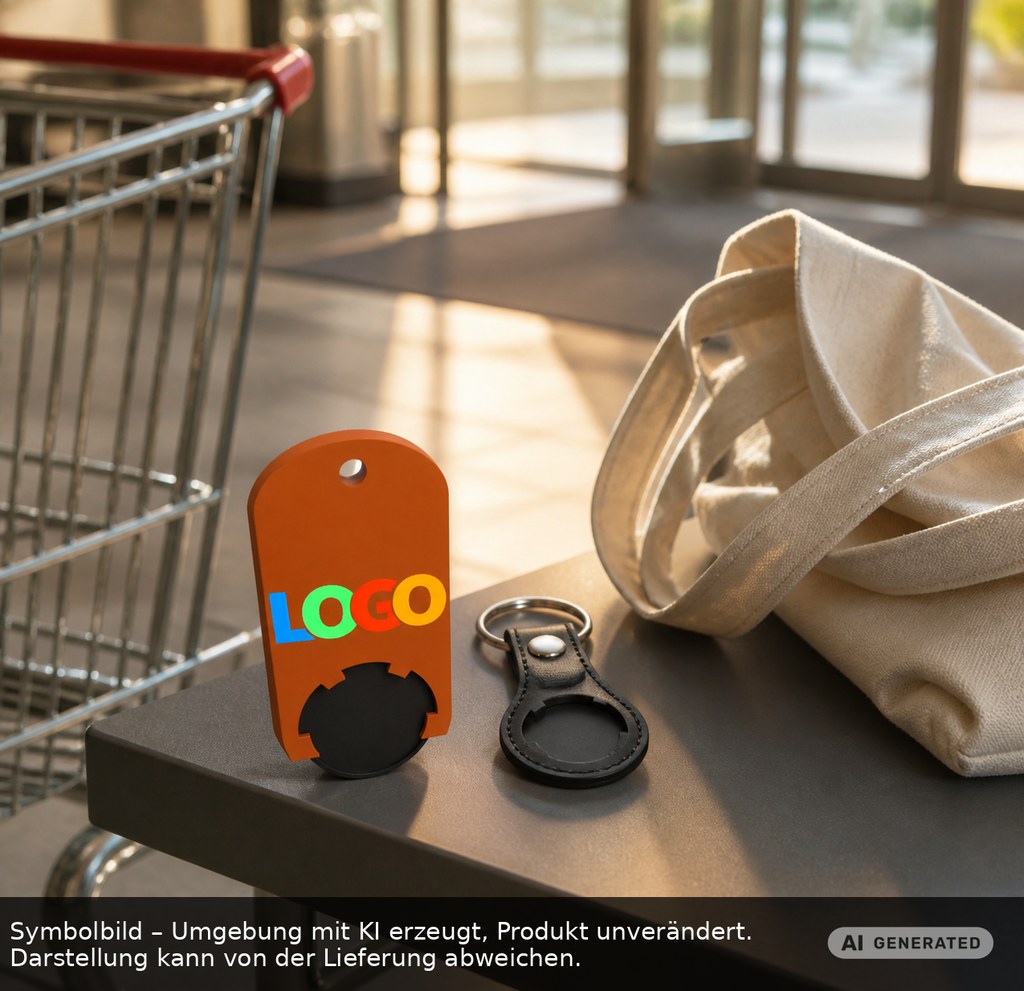 Chiphalter mit 1€-Chip "Alpha" als Werbeartikel mit Logo bedrucken
