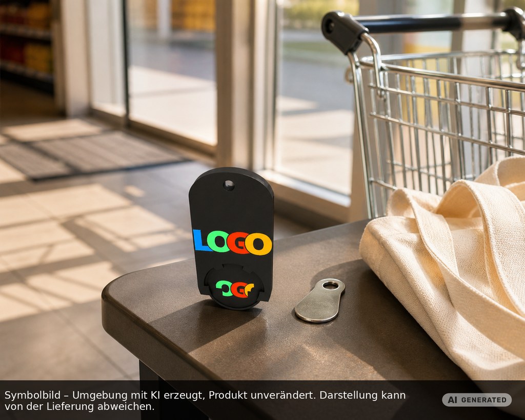Chiphalter mit 1€-Chip "Alpha" als Werbeartikel mit Logo bedrucken