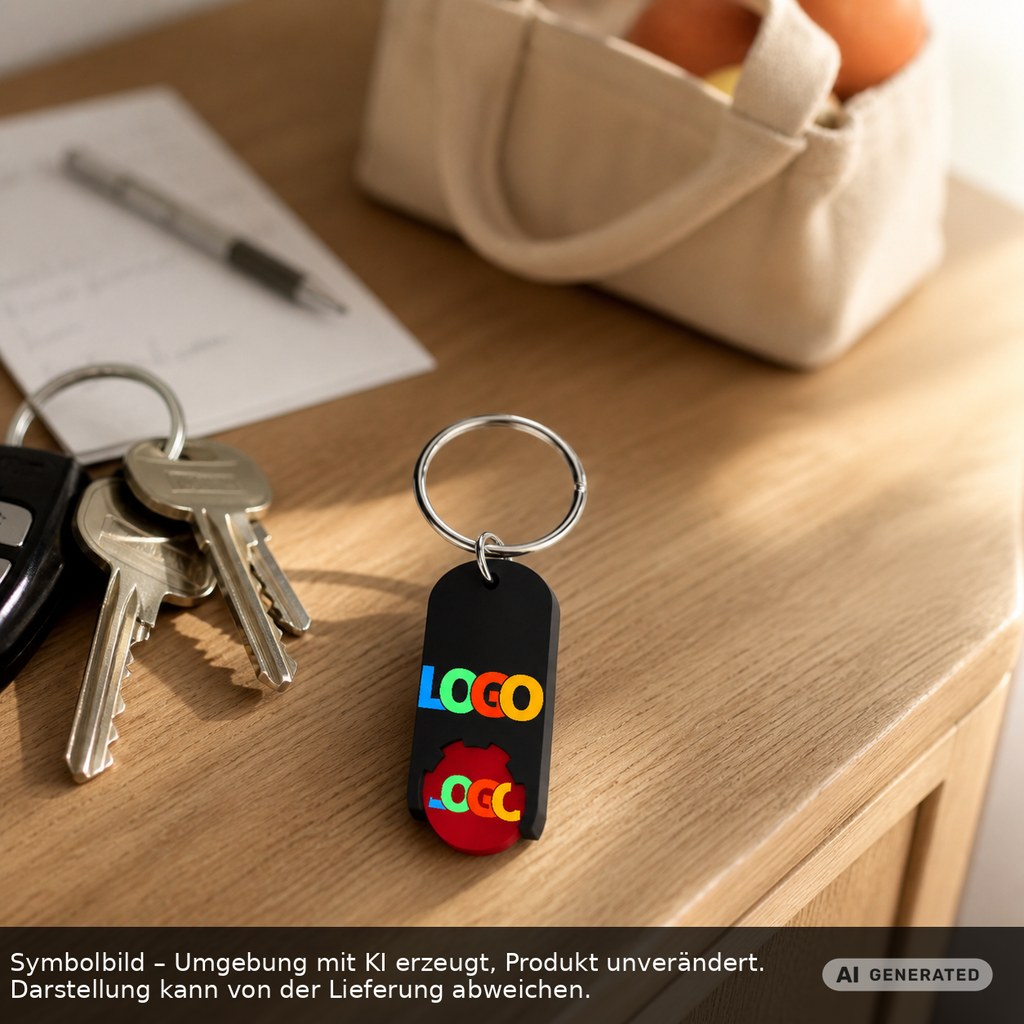 Chiphalter mit 1€-Chip "Alpha" als Werbeartikel mit Logo bedrucken