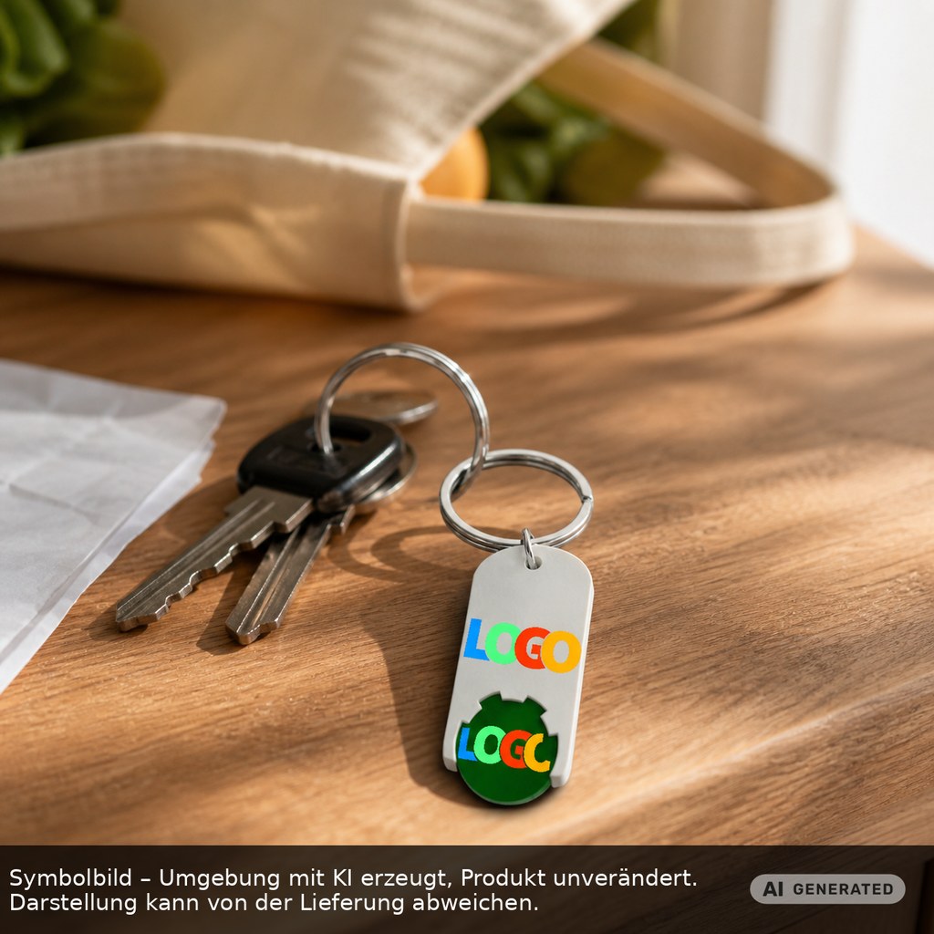 Chiphalter mit 1€-Chip "Alpha" als Werbeartikel mit Logo bedrucken