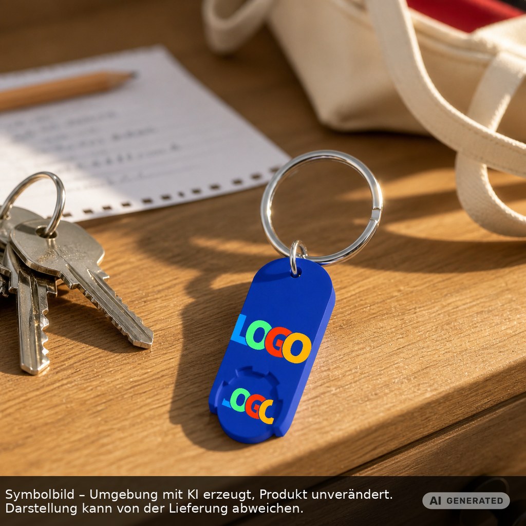 Chiphalter mit 1€-Chip "Alpha" als Werbeartikel mit Logo bedrucken