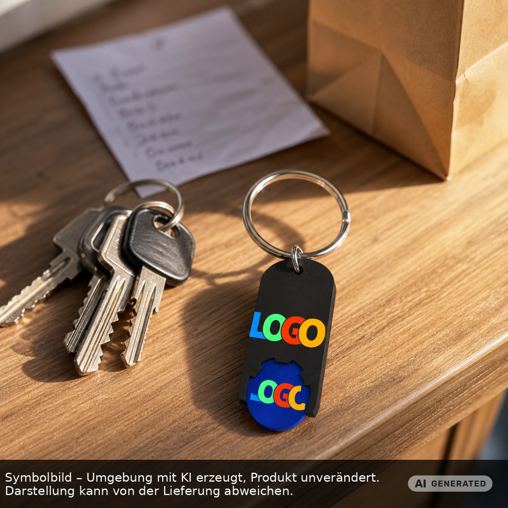 Chiphalter mit 1€-Chip "Alpha" als Werbeartikel mit Logo bedrucken