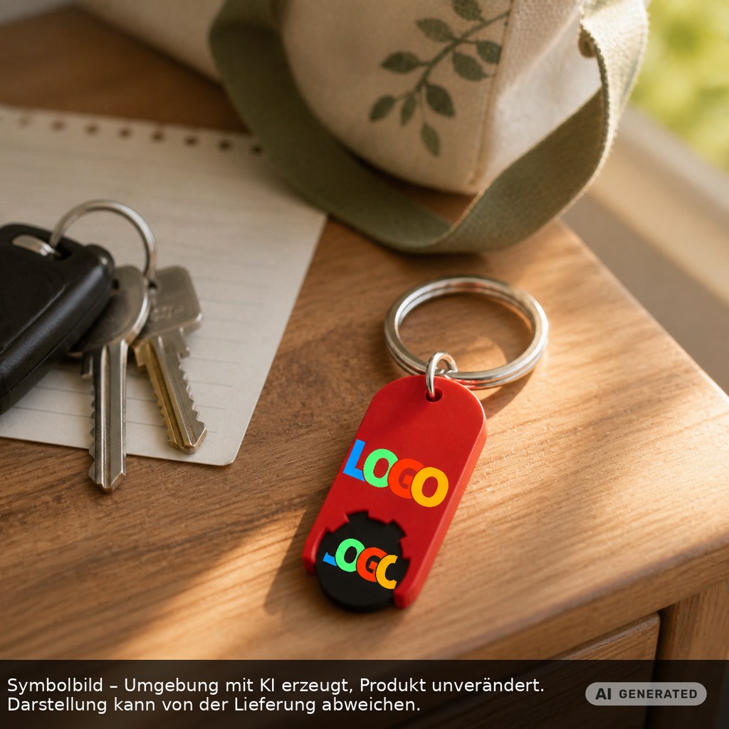 Chiphalter mit 1€-Chip "Alpha" als Werbeartikel mit Logo bedrucken