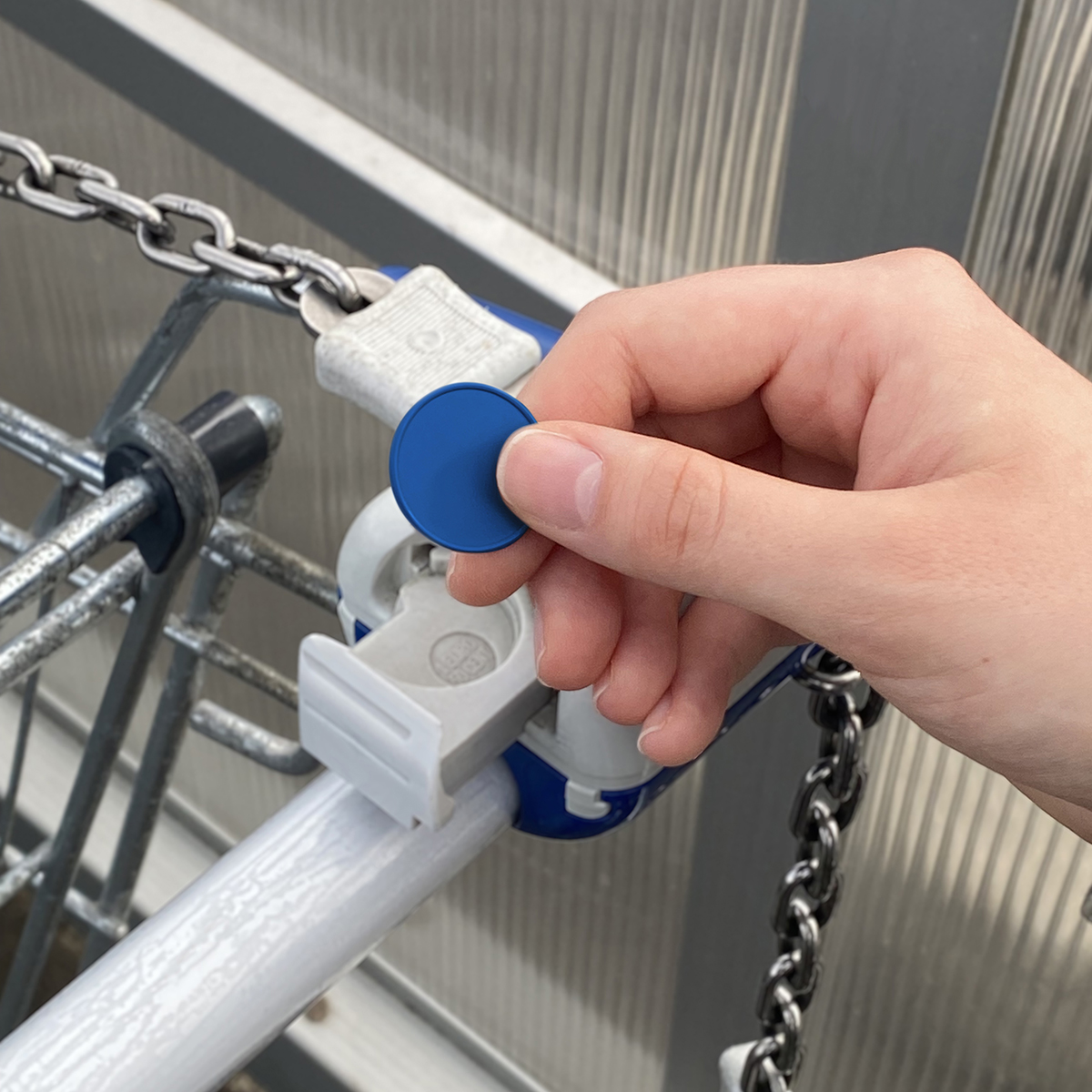 Chiphalter mit 1€-Chip "Haus" als Werbeartikel mit Logo bedrucken