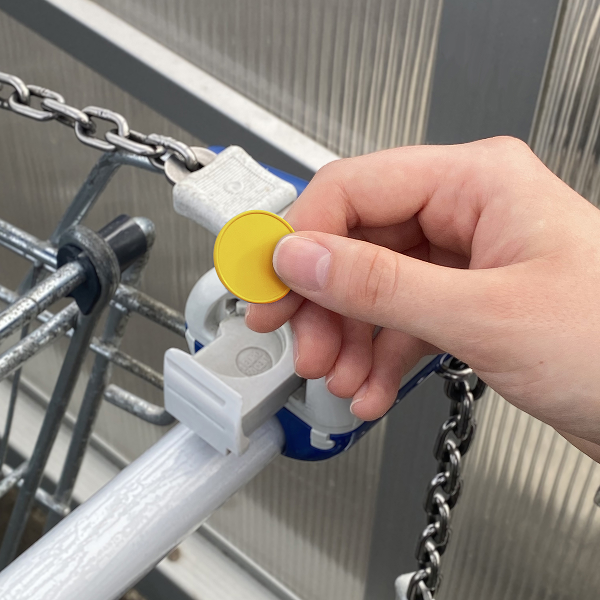 Chiphalter mit 1€-Chip "Haus" als Werbeartikel mit Logo bedrucken