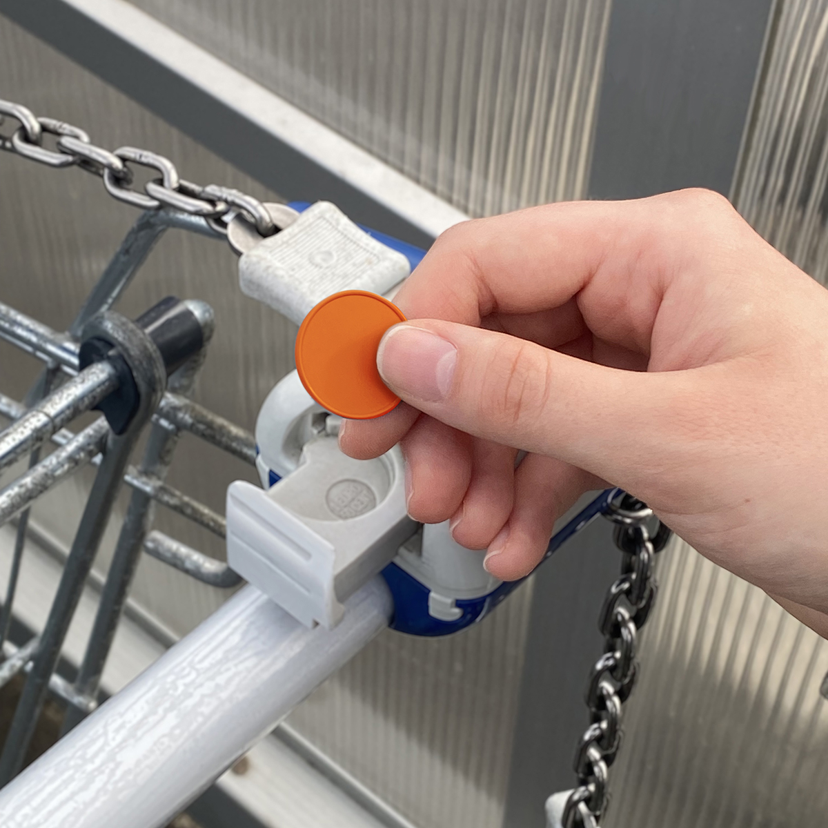 Chiphalter mit 1€-Chip "Haus" als Werbeartikel mit Logo bedrucken
