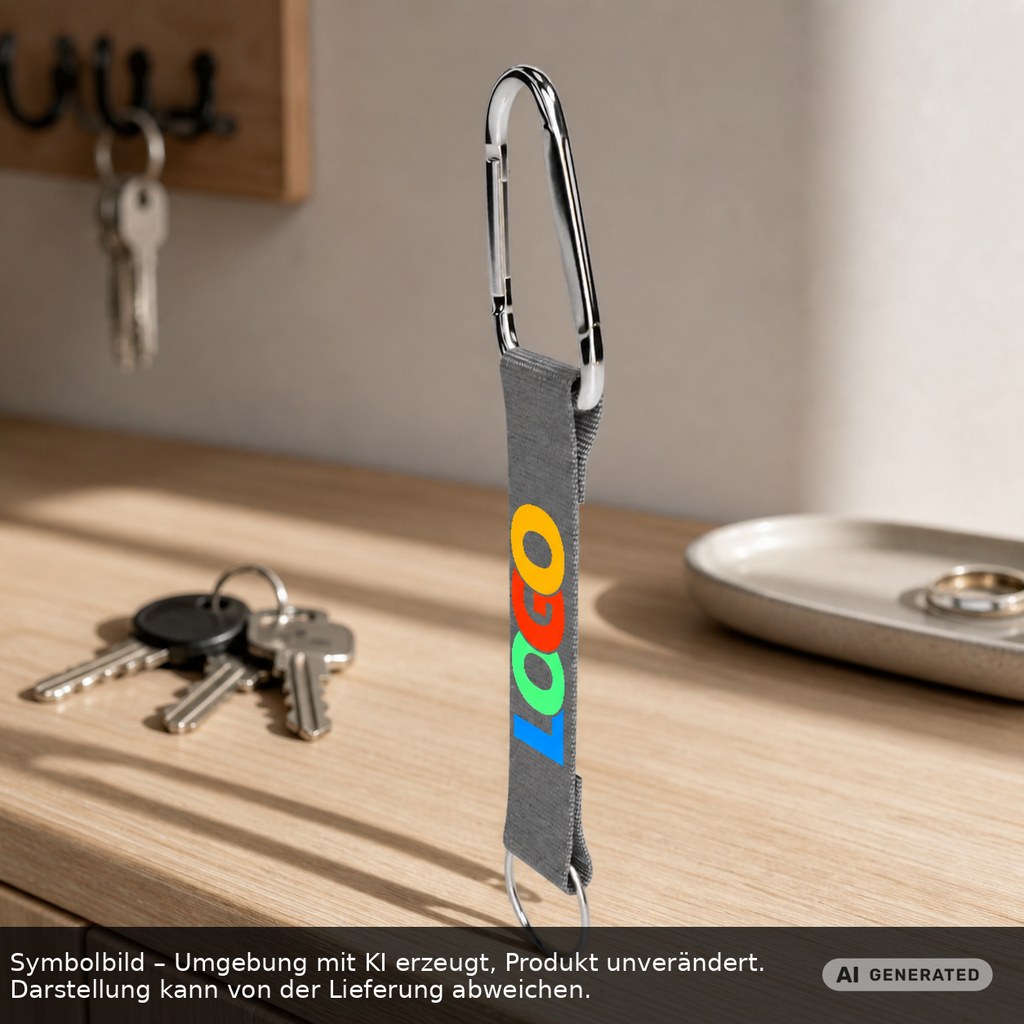 Kurz-Schlüsselband/Kurz-Lanyard "Duo" als Werbeartikel mit Logo bedrucken
